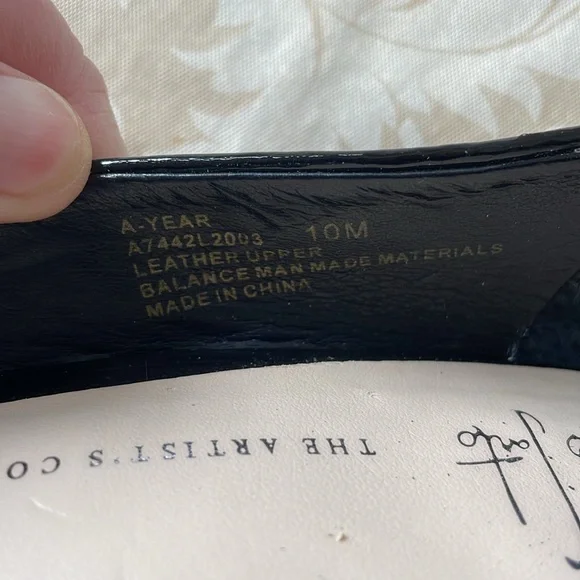 Franco Sarto shoes size 10 black patent leather wedge - Picture 8 of 10